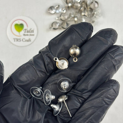 Push back hook with loop (A) Silver tulsiresin