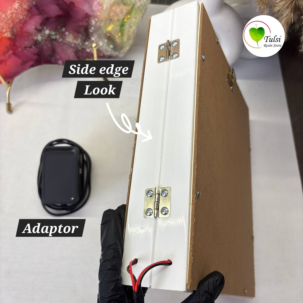Rectangle Shadow Box (E) - Book with Light Tulsi Resin Store