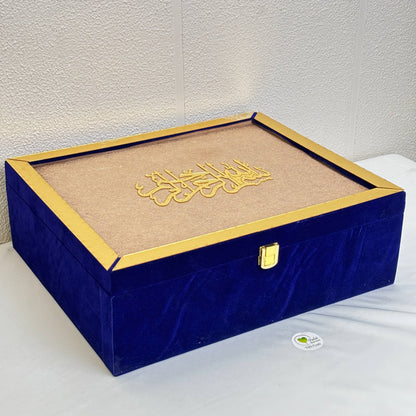 Quran Box for Artwork - Royal Blue 11x13x4" With Acrylic Cutouts - Tulsi Resin Store