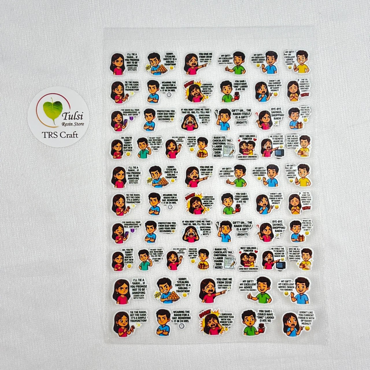 A6 UV DTF Sticker - Mix Rakhi (J) - #colour_ - Tulsi Resin Store