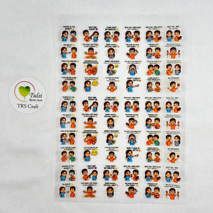 A6 UV DTF Sticker - Mix Rakhi (M) - - Tulsi Resin Store #colour_