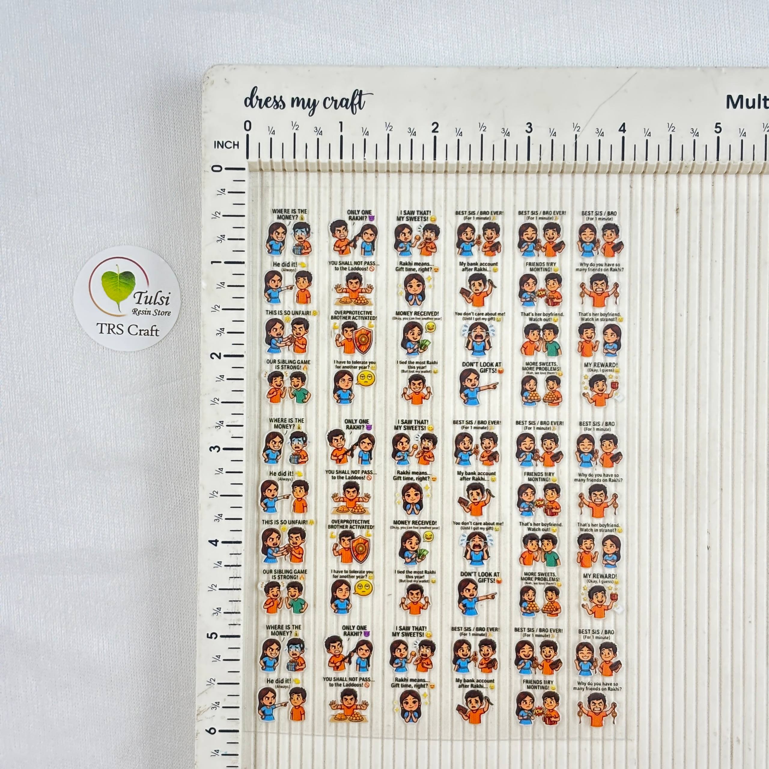 A6 UV DTF Sticker - Mix Rakhi (M) - - Tulsi Resin Store #colour_