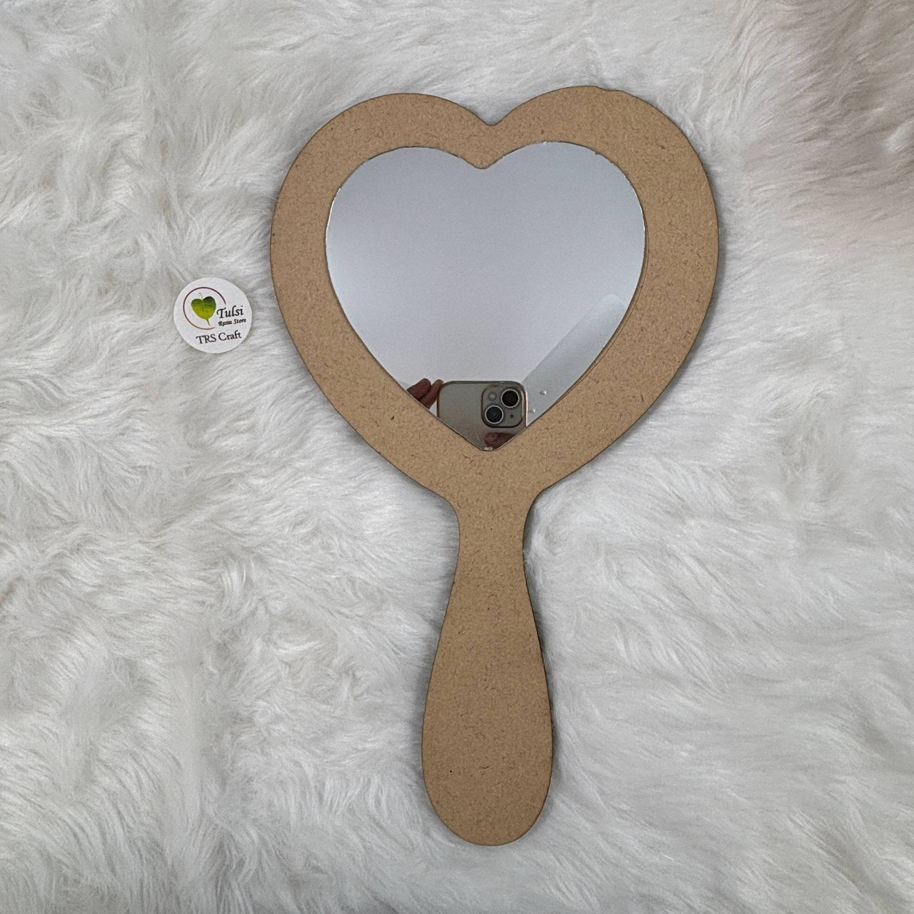 MDF Hand Mirror Base (D) Base with Mirror Tulsi Resin Store