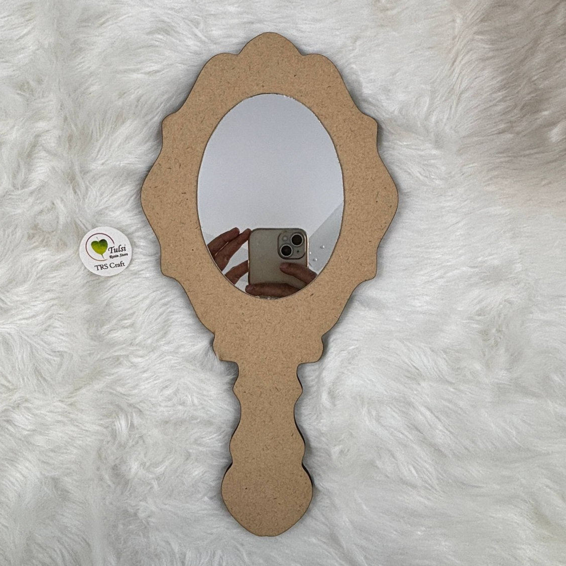 MDF Hand Mirror Base (C) Base with Mirror Tulsi Resin Store