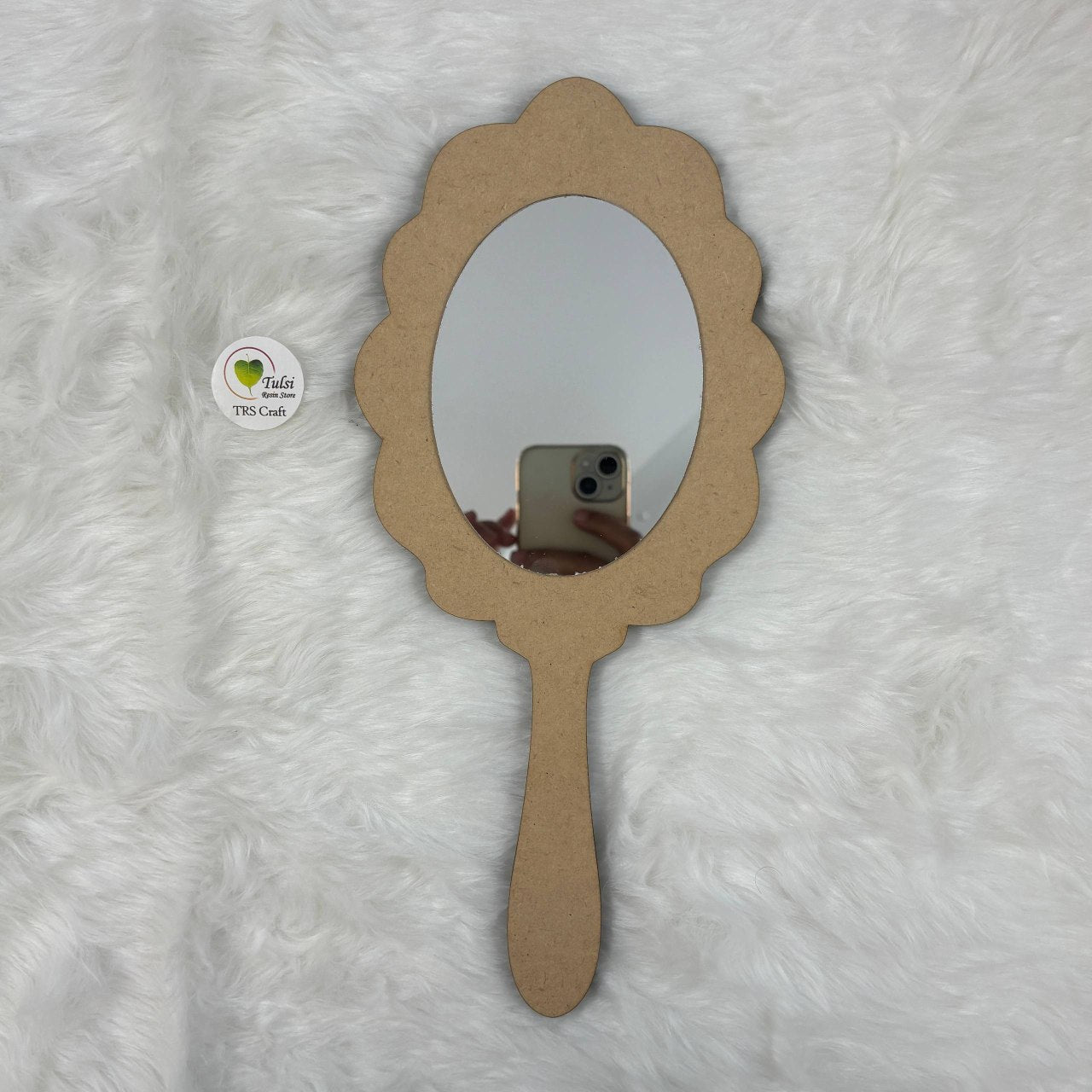 MDF Hand Mirror Base (B) Base with Mirror Tulsi Resin Store