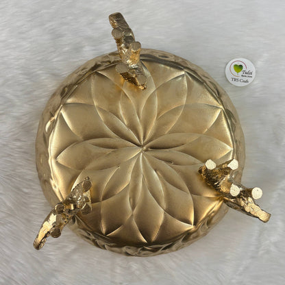 Metal Urli Bowl (A025) - Elephant Stand
