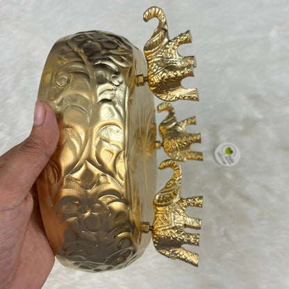 Metal Urli Bowl (A025) - Elephant Stand