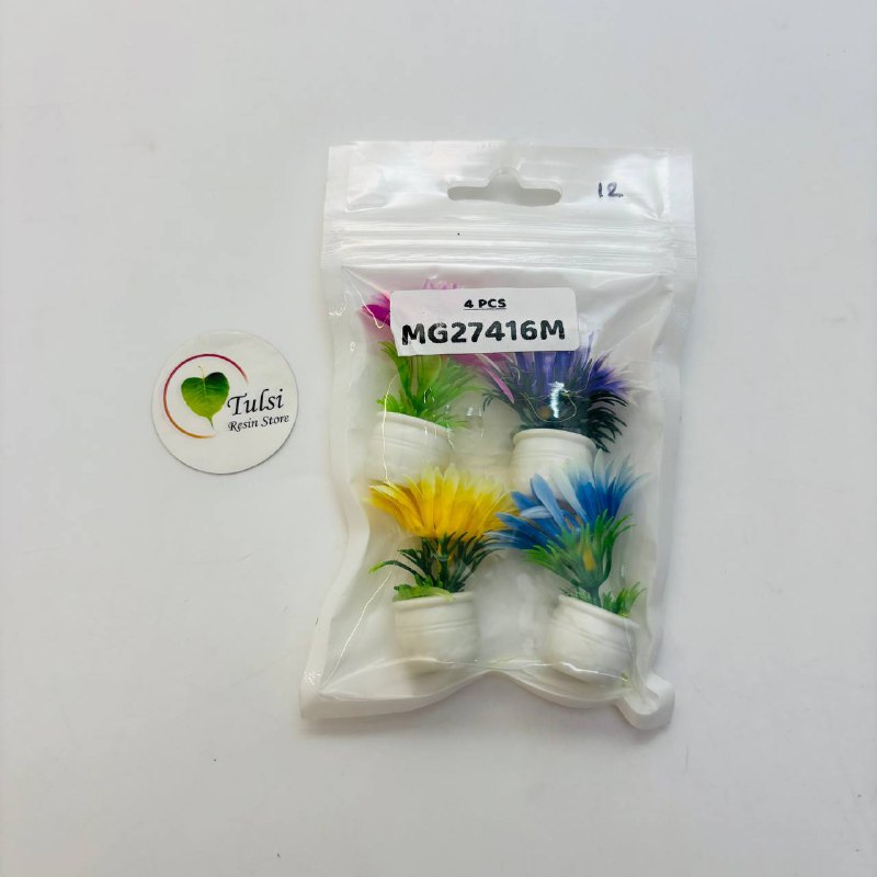 3D Flower Pot Miniature Tulsi Resin Store