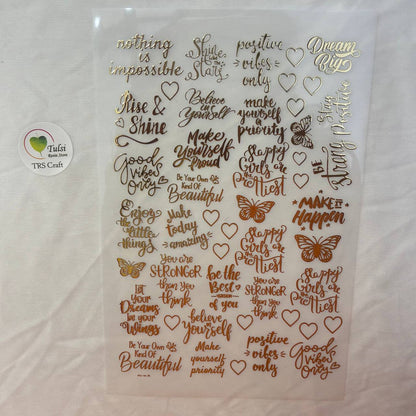 Gold Insert Sheet - Positive Captions (A) Tulsi Resin Store