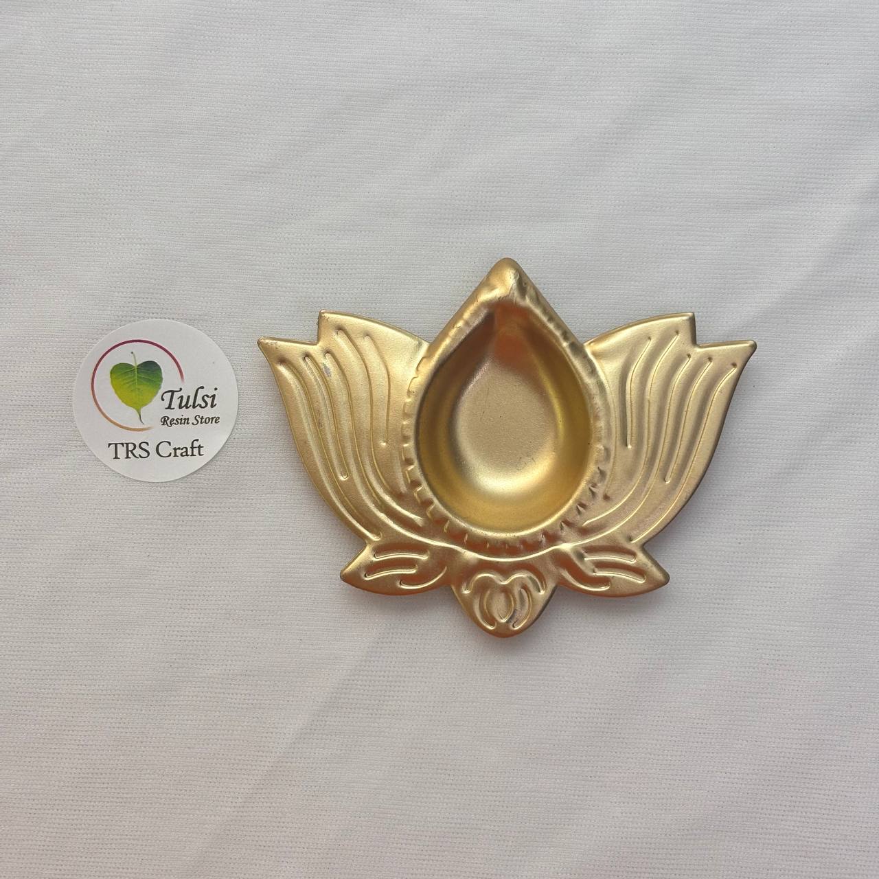 Metal Diya (F) - Lotus - - Tulsi Resin Store -