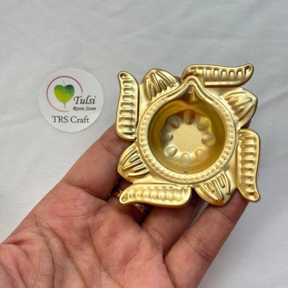 Metal Diya (G) - Swastik