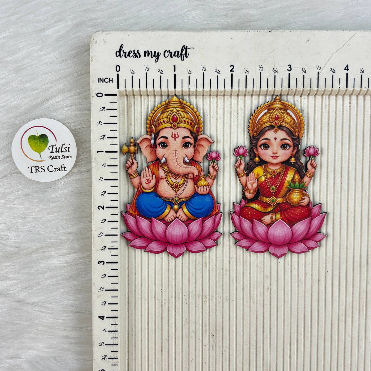 MDF Printed Ganesh & Lakshmi Ji Cutout -(A)