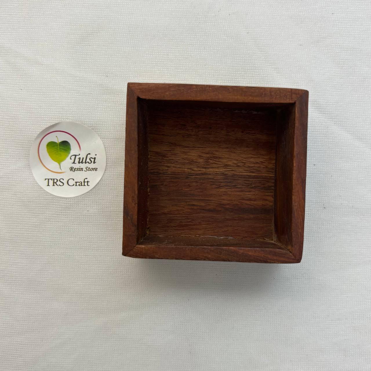 Square Wooden Candle Bowl