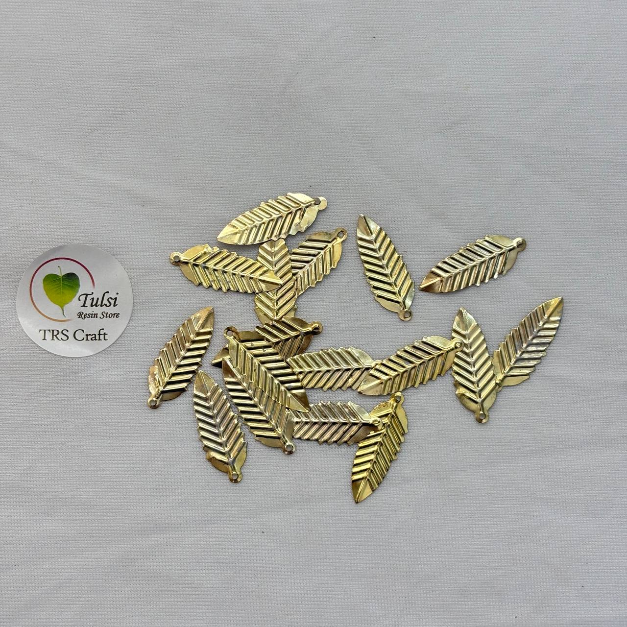 Metal Leaf Charm (G) (20pc) Tulsi Resin Store