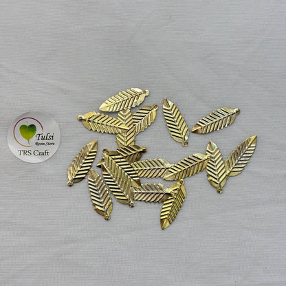 Metal Leaf Charm (G) (20pc) Tulsi Resin Store