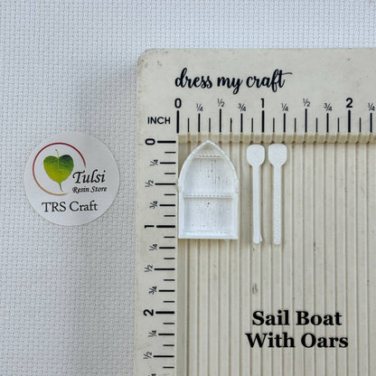3D Miniature (A17) Sail Boat with Oars Tulsi Resin Store