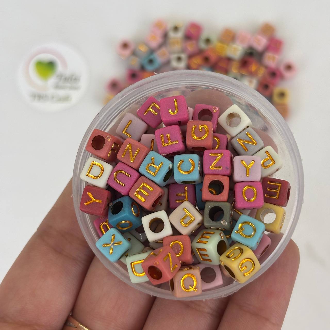 Small Square Alphabet Beads - Candy - tulsiresin