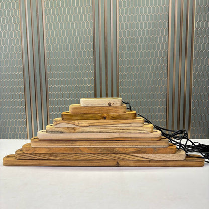 Wooden Light Lamp - Teak Wood Tulsi Resin Store