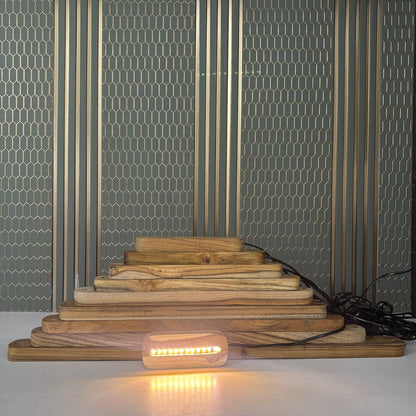 Wooden Light Lamp - Teak Wood Tulsi Resin Store