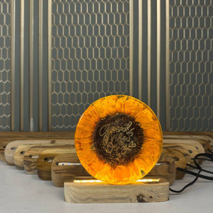 Wooden Light Lamp - Teak Wood Tulsi Resin Store