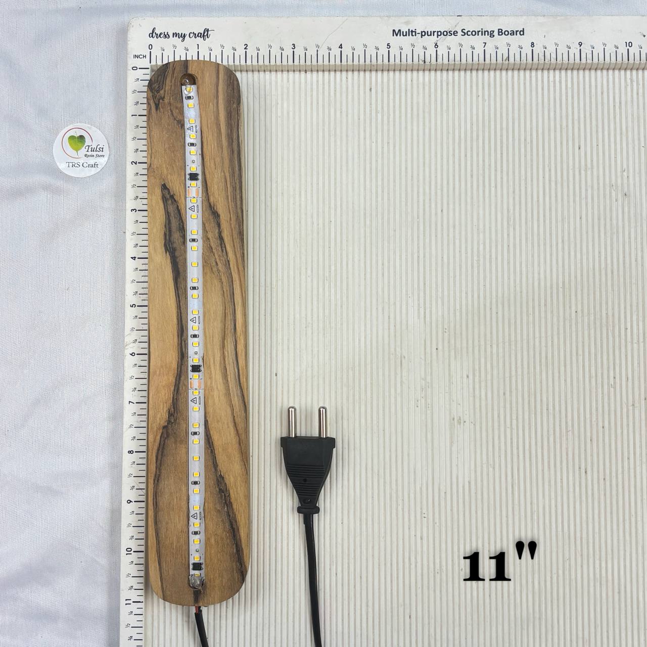 Wooden Light Lamp - Teak Wood 11" Tulsi Resin Store