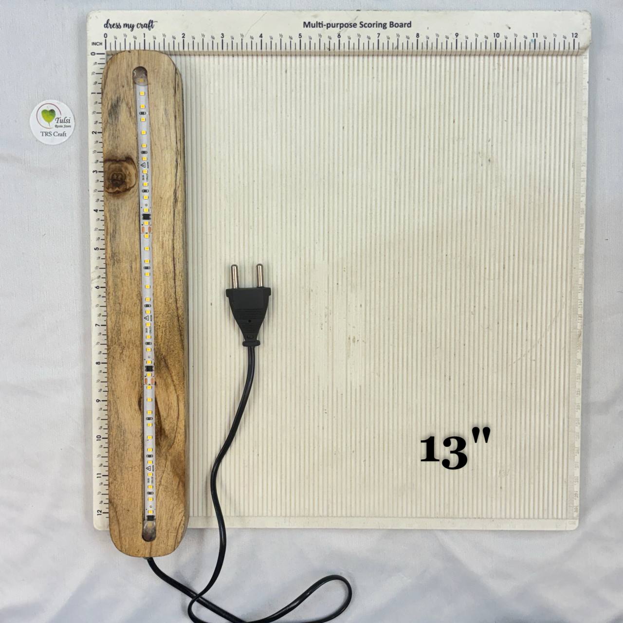 Wooden Light Lamp - Teak Wood 13" Tulsi Resin Store