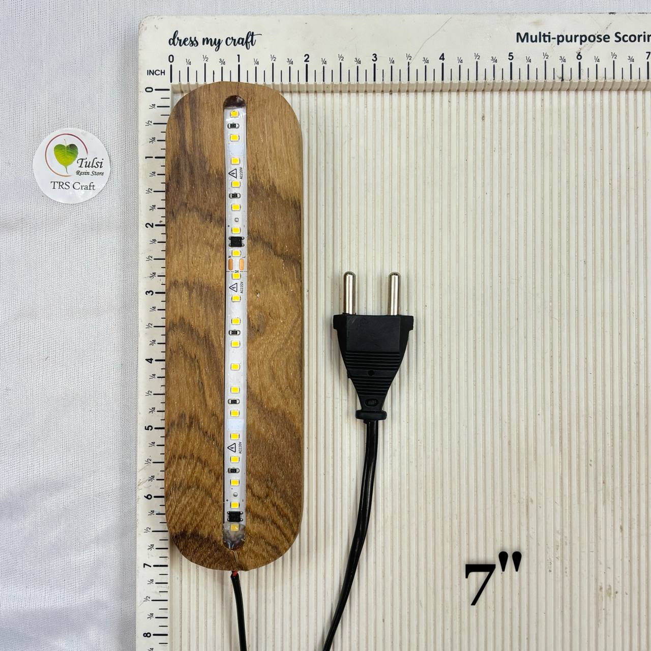Wooden Light Lamp - Teak Wood 7" Tulsi Resin Store