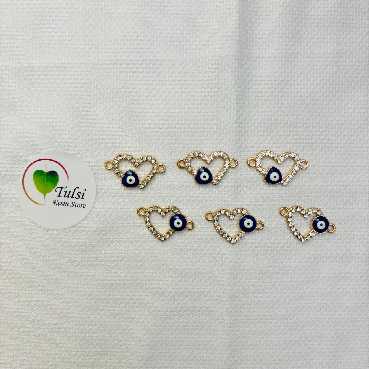 Diamond Evil Eye Two Hook Charm (C) Tulsi Resin Store