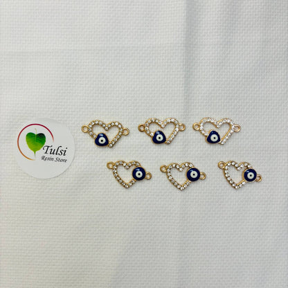 Diamond Evil Eye Two Hook Charm (C) Tulsi Resin Store