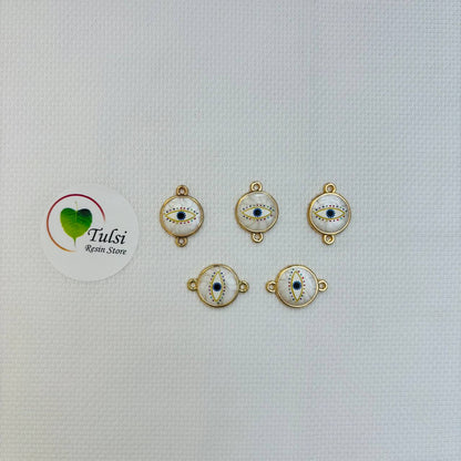 Evil Eye Charm With Two Hooks - A Tulsi Resin Store
