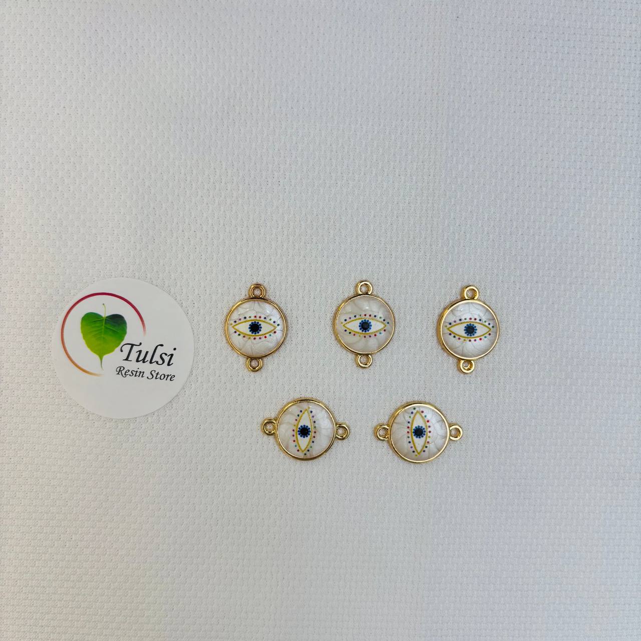 Evil Eye Charm With Two Hooks - A Tulsi Resin Store