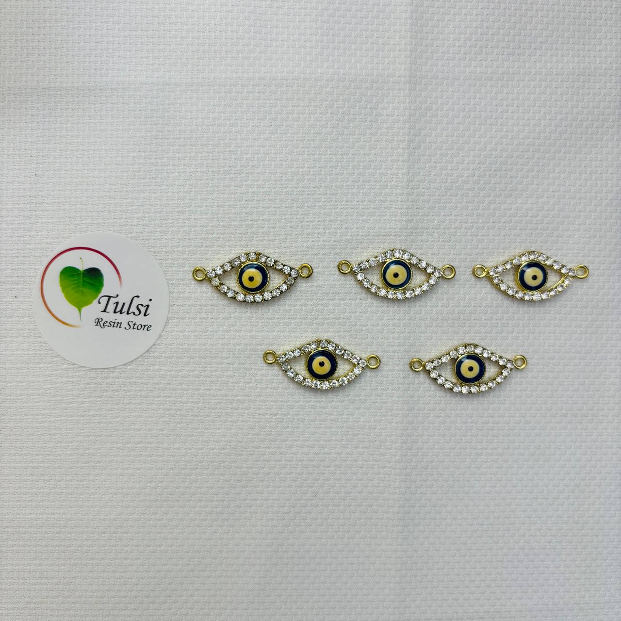 Diamond Evil Eye Two Hook Charm (K)