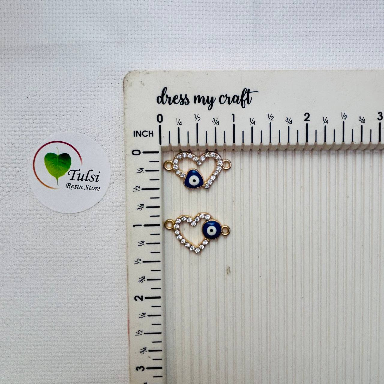 Diamond Evil Eye Two Hook Charm (C) Tulsi Resin Store