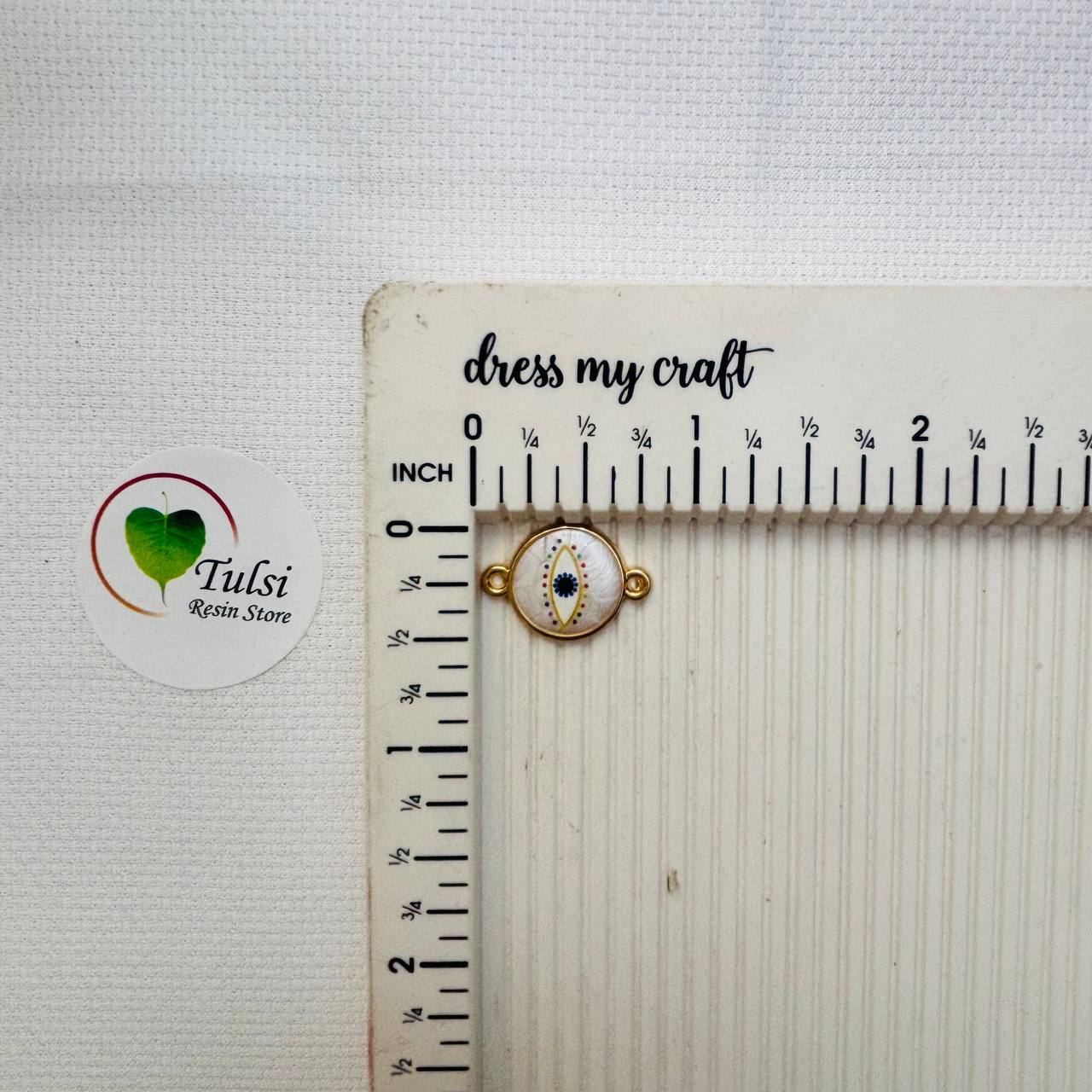Evil Eye Charm With Two Hooks - A Tulsi Resin Store