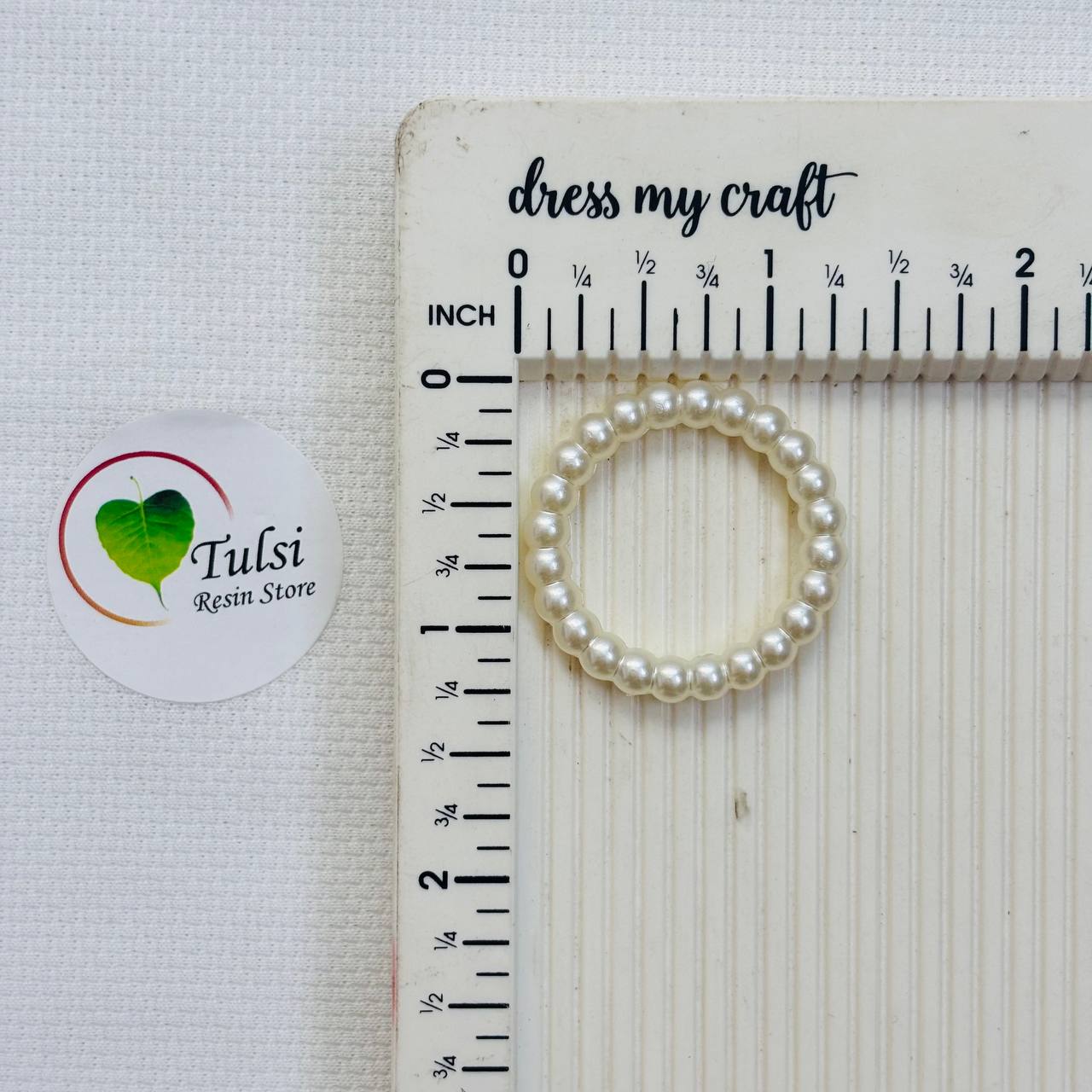 White Pearl Ring (F) - 1.25"