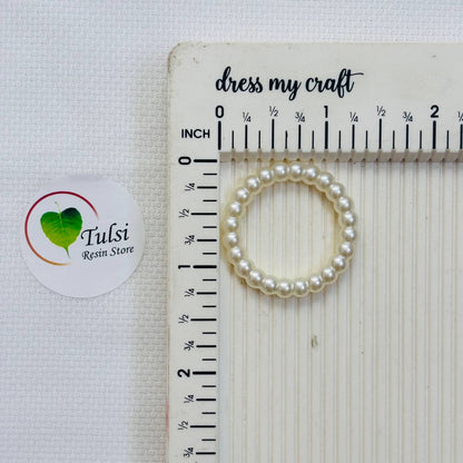 White Pearl Ring (F) - 1.25"