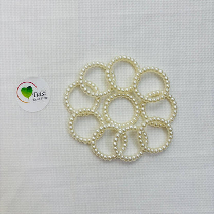 White Pearl Ring (F) - 1.25"