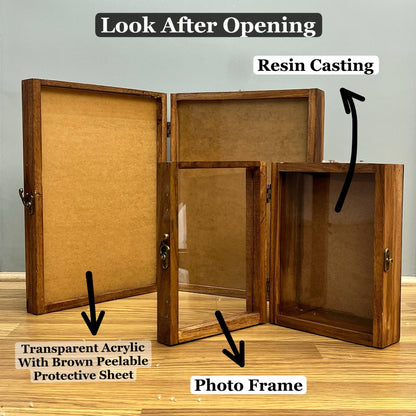 Teakwood Floating Frame (E) - Photo Book + Casting