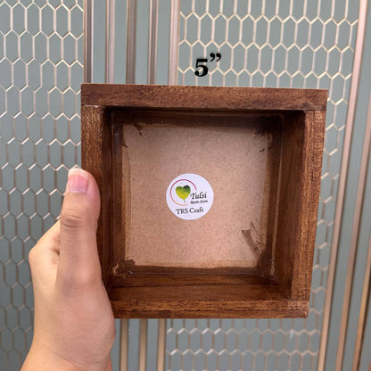 Teakwood Floating Frame (P) - MDF Base 5" by 5" Frame Tulsi Resin Store