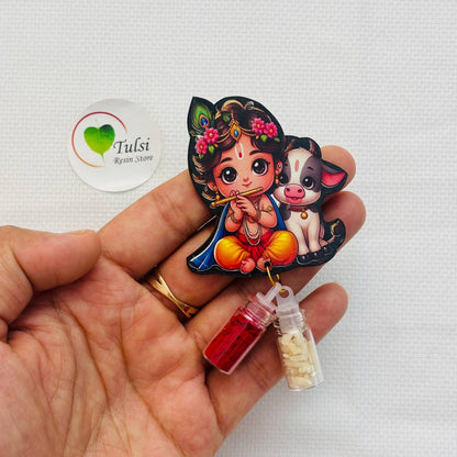 Kumkum Chawal Set with MDF (A) - Krishna Tulsi Resin Store
