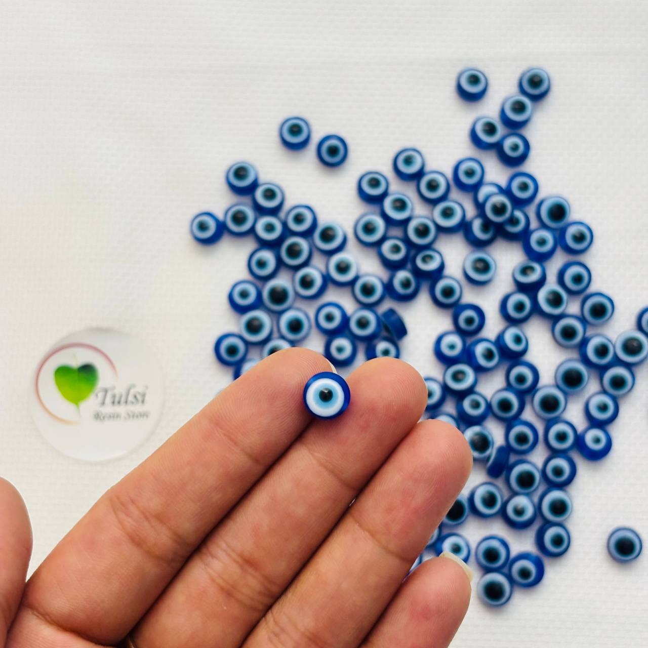 Evil Eye Beads (C) (2Pc) - Flat Round