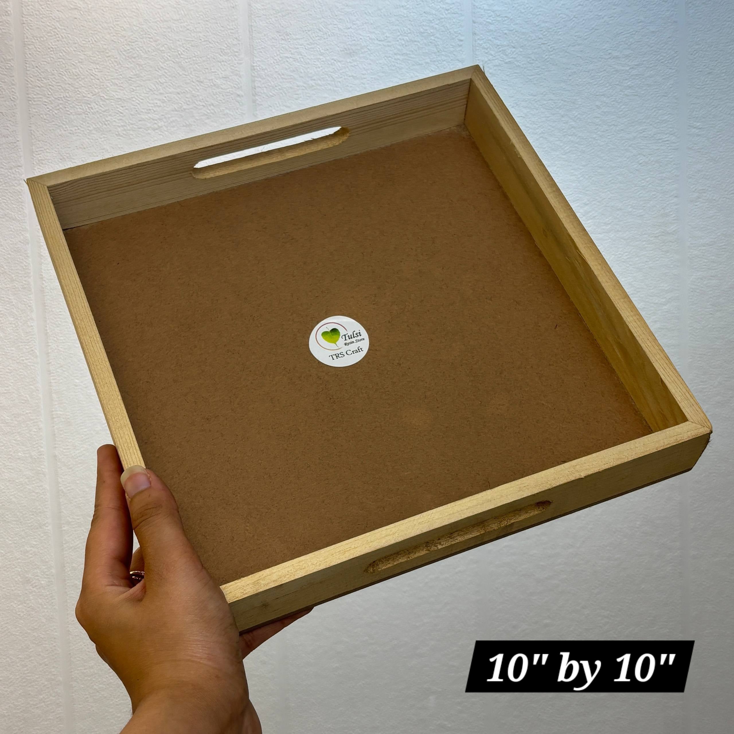 Wooden Tray 10"*10" Tulsi Resin Store