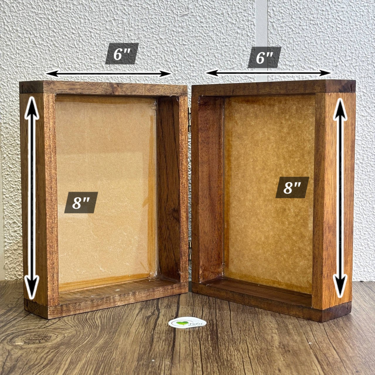 Teakwood Floating Frame (B) - Book 6" by 8" Tulsi Resin Store