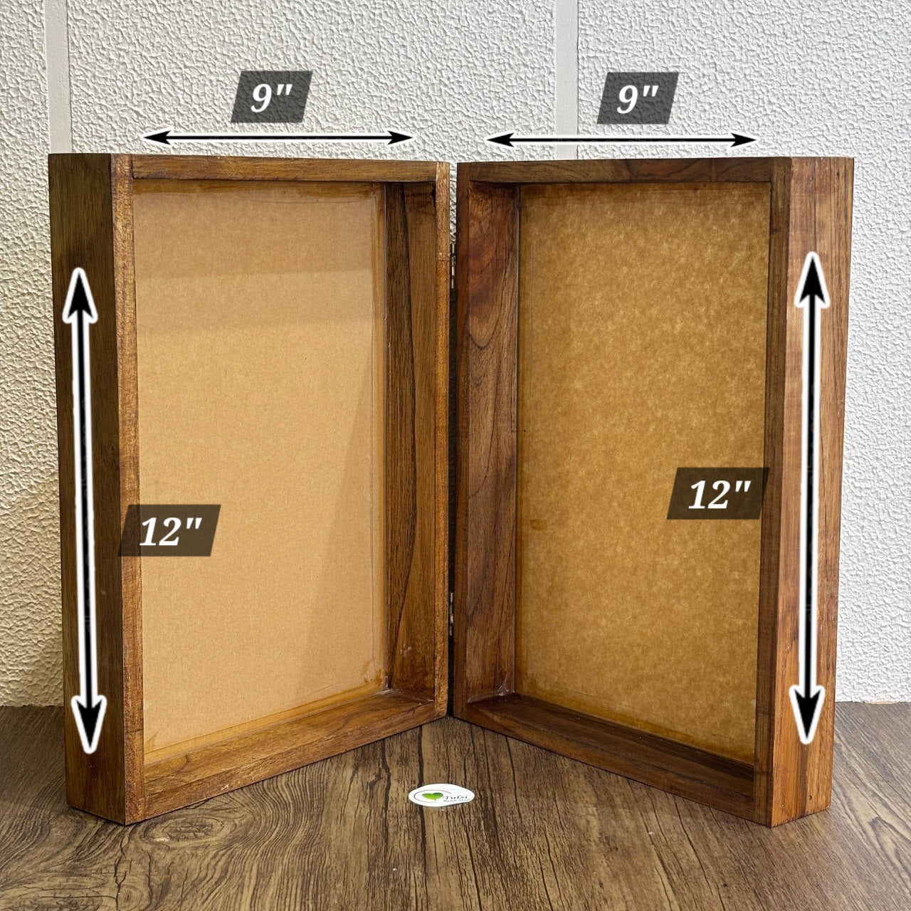 Teakwood Floating Frame (B) - Book 9" by 12" Tulsi Resin Store