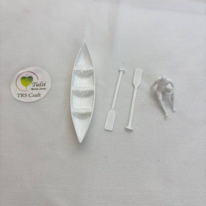 3D Miniature (A13) - Boat with Man & Oars
