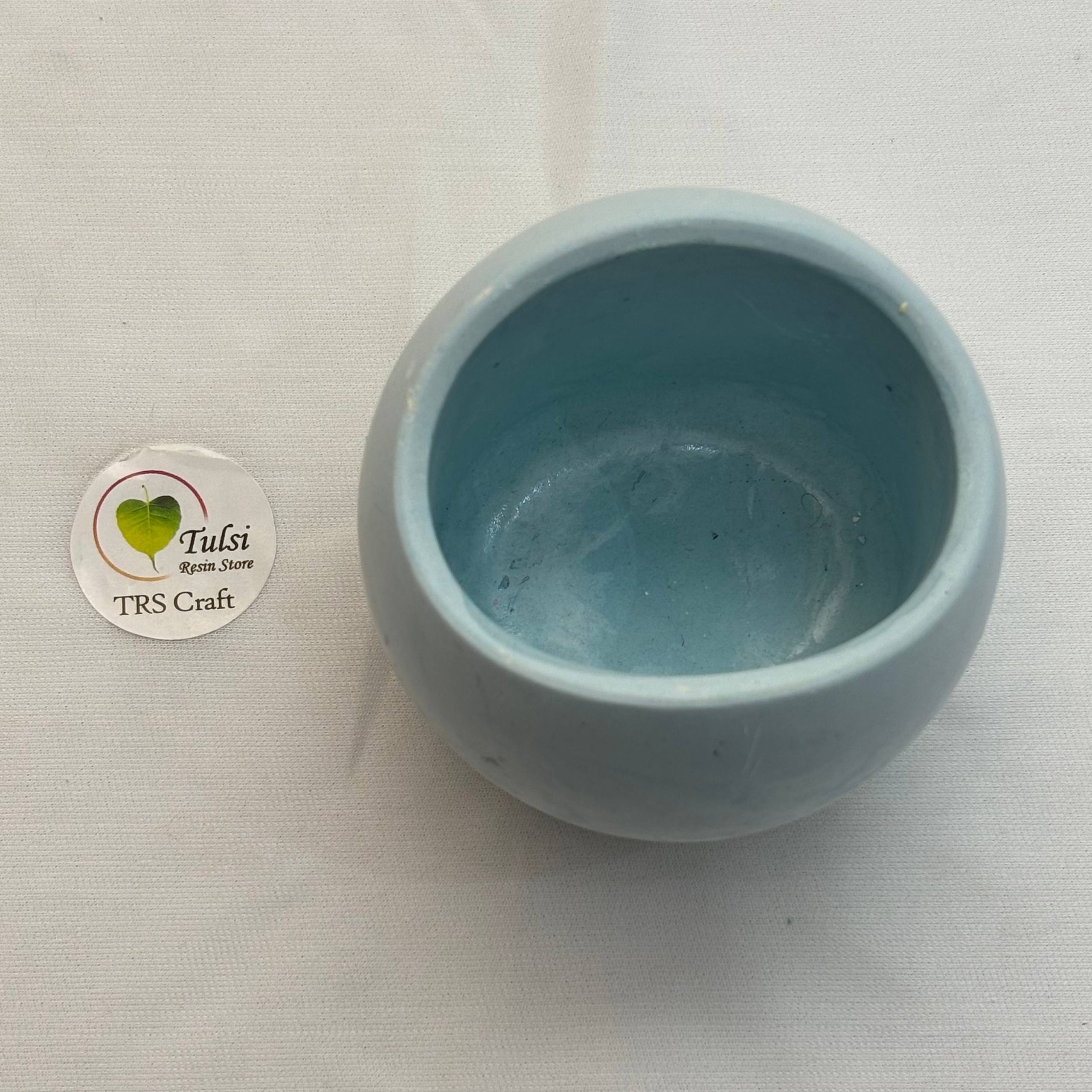 Concrete Jars (A9) - Wavy Round Tulsi Resin Store