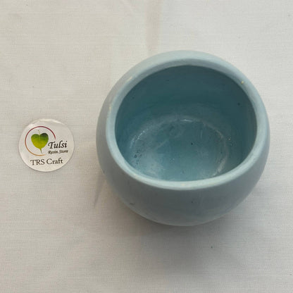 Concrete Jars (A9) - Wavy Round Tulsi Resin Store
