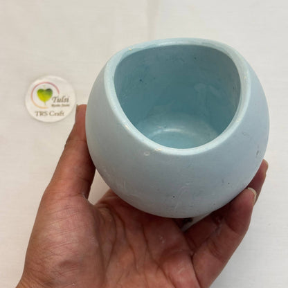 Concrete Jars (A9) - Wavy Round Tulsi Resin Store