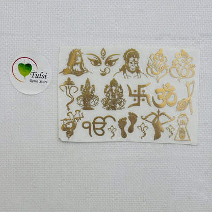 Metal Sticker - A7 Mix God Idols Tulsi Resin Store