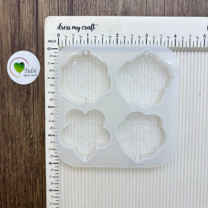 Floral Keychain Mould (B) - 4 Cavity